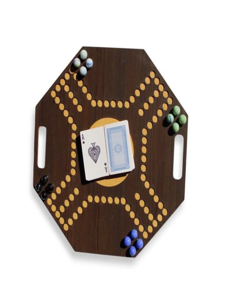 Jackaroo Board Game - Wooden Board - A fun, competitive and entertaining game for 2-4 players. Plagger cards for all games. - Image 3